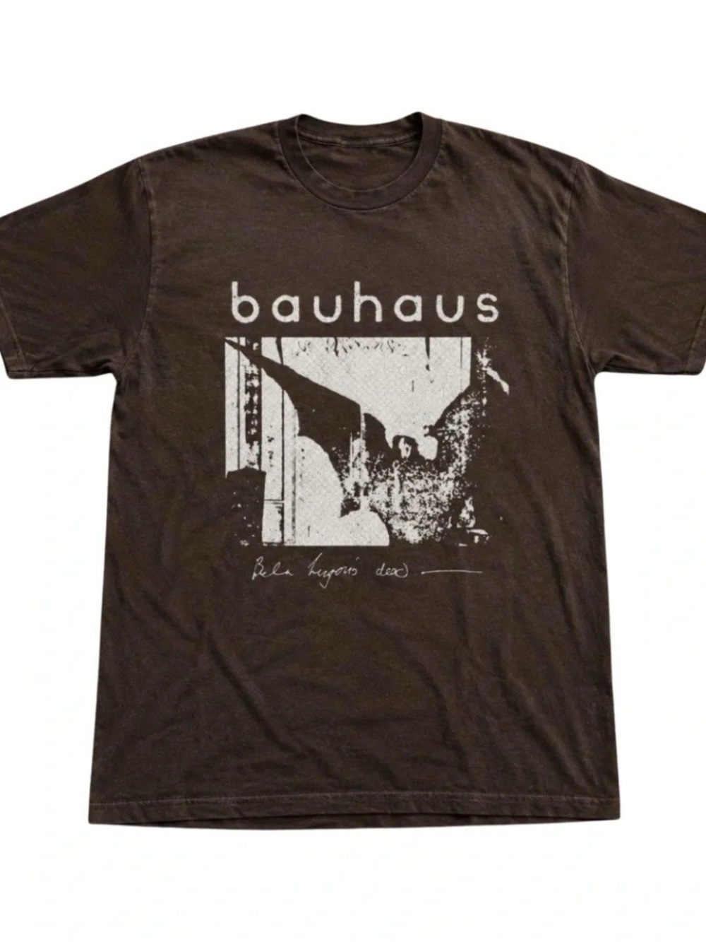 Bauhaus Graphic Tee — Brown with White Print